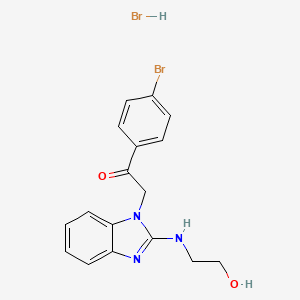 molecular formula C17H17Br2N3O2 B5164281 1-(4-bromophenyl)-2-{2-[(2-hydroxyethyl)amino]-1H-benzimidazol-1-yl}ethanone hydrobromide 