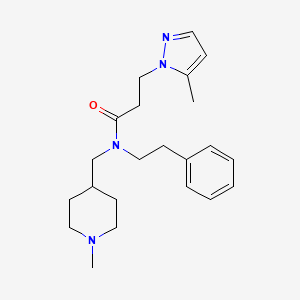 molecular formula C22H32N4O B5164289 N-[(1-methyl-4-piperidinyl)methyl]-3-(5-methyl-1H-pyrazol-1-yl)-N-(2-phenylethyl)propanamide 