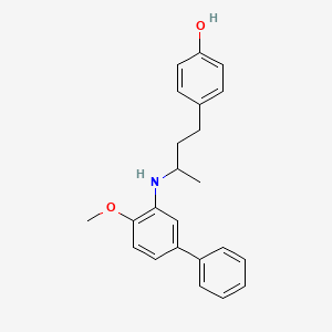 molecular formula C23H25NO2 B5164291 4-{3-[(4-methoxy-3-biphenylyl)amino]butyl}phenol 