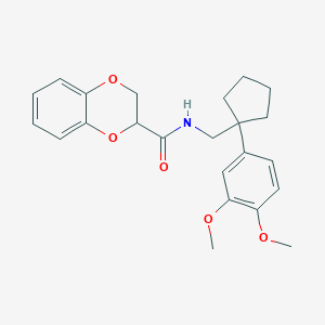 molecular formula C23H27NO5 B5164297 N-{[1-(3,4-dimethoxyphenyl)cyclopentyl]methyl}-2,3-dihydro-1,4-benzodioxine-2-carboxamide 