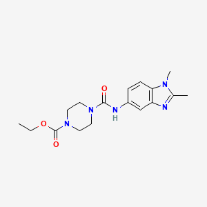 molecular formula C17H23N5O3 B5164307 ethyl 4-{[(1,2-dimethyl-1H-benzimidazol-5-yl)amino]carbonyl}-1-piperazinecarboxylate 