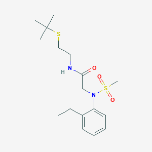 molecular formula C17H28N2O3S2 B5164315 N~1~-[2-(tert-butylthio)ethyl]-N~2~-(2-ethylphenyl)-N~2~-(methylsulfonyl)glycinamide 