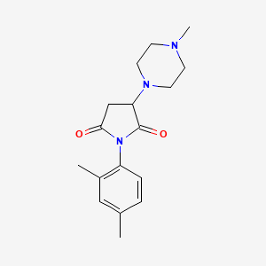 molecular formula C17H23N3O2 B5164345 1-(2,4-dimethylphenyl)-3-(4-methyl-1-piperazinyl)-2,5-pyrrolidinedione 