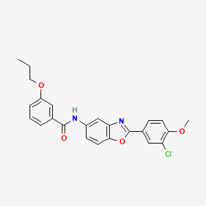 molecular formula C24H21ClN2O4 B5164374 N-[2-(3-chloro-4-methoxyphenyl)-1,3-benzoxazol-5-yl]-3-propoxybenzamide 