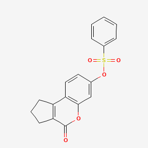 molecular formula C18H14O5S B5164378 4-oxo-1,2,3,4-tetrahydrocyclopenta[c]chromen-7-yl benzenesulfonate 