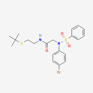 molecular formula C20H25BrN2O3S2 B5164448 N~2~-(4-bromophenyl)-N~1~-[2-(tert-butylthio)ethyl]-N~2~-(phenylsulfonyl)glycinamide 