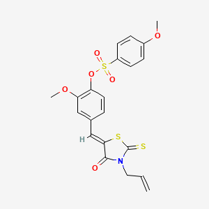molecular formula C21H19NO6S3 B5164454 4-[(3-allyl-4-oxo-2-thioxo-1,3-thiazolidin-5-ylidene)methyl]-2-methoxyphenyl 4-methoxybenzenesulfonate 