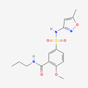 molecular formula C15H19N3O5S B5164486 2-methoxy-5-{[(5-methyl-3-isoxazolyl)amino]sulfonyl}-N-propylbenzamide 