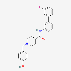 molecular formula C25H25FN2O2 B5164490 N-(3'-fluoro-3-biphenylyl)-1-(4-hydroxybenzyl)-4-piperidinecarboxamide 