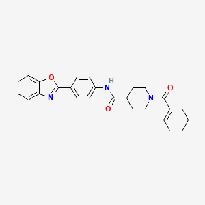 molecular formula C26H27N3O3 B5164498 N-[4-(1,3-benzoxazol-2-yl)phenyl]-1-(1-cyclohexen-1-ylcarbonyl)-4-piperidinecarboxamide 