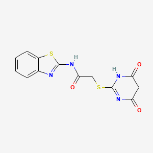 molecular formula C13H10N4O3S2 B5164511 N-1,3-benzothiazol-2-yl-2-[(4,6-dioxo-1,4,5,6-tetrahydro-2-pyrimidinyl)thio]acetamide 