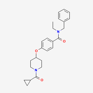 molecular formula C25H30N2O3 B5164519 N-benzyl-4-{[1-(cyclopropylcarbonyl)-4-piperidinyl]oxy}-N-ethylbenzamide 