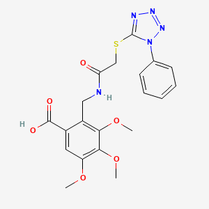 3,4,5-trimethoxy-2-[({[(1-phenyl-1H-tetrazol-5-yl)thio]acetyl}amino)methyl]benzoic acid