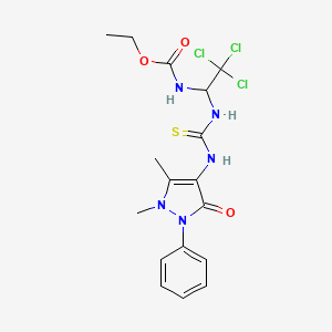 ethyl [2,2,2-trichloro-1-({[(1,5-dimethyl-3-oxo-2-phenyl-2,3-dihydro-1H-pyrazol-4-yl)amino]carbonothioyl}amino)ethyl]carbamate