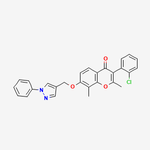 3-(2-chlorophenyl)-2,8-dimethyl-7-[(1-phenyl-1H-pyrazol-4-yl)methoxy]-4H-chromen-4-one