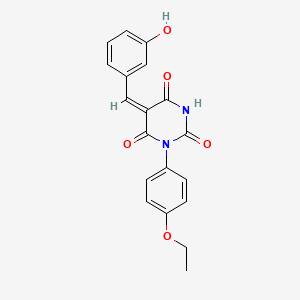 (5E)-1-(4-ethoxyphenyl)-5-(3-hydroxybenzylidene)pyrimidine-2,4,6(1H,3H,5H)-trione