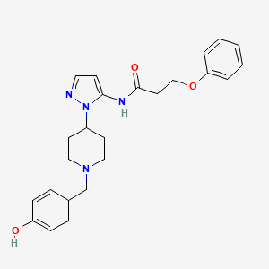 N-{1-[1-(4-hydroxybenzyl)-4-piperidinyl]-1H-pyrazol-5-yl}-3-phenoxypropanamide