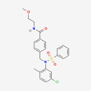 4-{[(5-chloro-2-methylphenyl)(phenylsulfonyl)amino]methyl}-N-(2-methoxyethyl)benzamide