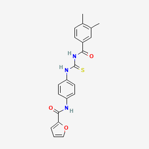 molecular formula C21H19N3O3S B5164761 N-[4-({[(3,4-Dimethylphenyl)formamido]methanethioyl}amino)phenyl]furan-2-carboxamide 