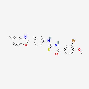 3-bromo-4-methoxy-N-{[4-(5-methyl-1,3-benzoxazol-2-yl)phenyl]carbamothioyl}benzamide