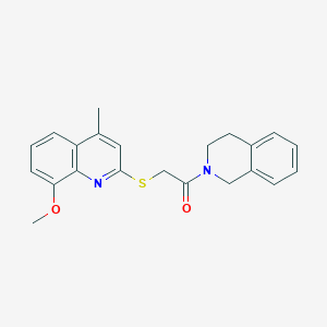 molecular formula C22H22N2O2S B5164799 2-{[2-(3,4-dihydro-2(1H)-isoquinolinyl)-2-oxoethyl]thio}-8-methoxy-4-methylquinoline 