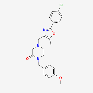 4-{[2-(4-chlorophenyl)-5-methyl-1,3-oxazol-4-yl]methyl}-1-(4-methoxybenzyl)-2-piperazinone