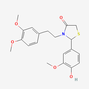 3-[2-(3,4-dimethoxyphenyl)ethyl]-2-(4-hydroxy-3-methoxyphenyl)-1,3-thiazolidin-4-one