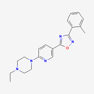 molecular formula C20H23N5O B5164879 1-ethyl-4-{5-[3-(2-methylphenyl)-1,2,4-oxadiazol-5-yl]-2-pyridinyl}piperazine 