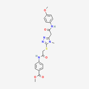 methyl 4-({[(5-{2-[(4-methoxyphenyl)amino]-2-oxoethyl}-4-methyl-4H-1,2,4-triazol-3-yl)thio]acetyl}amino)benzoate