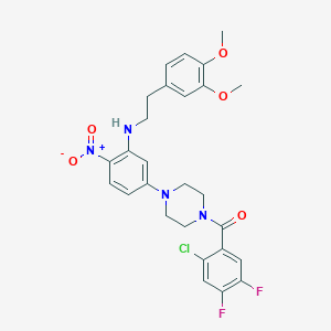 5-[4-(2-chloro-4,5-difluorobenzoyl)-1-piperazinyl]-N-[2-(3,4-dimethoxyphenyl)ethyl]-2-nitroaniline