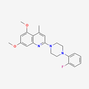 molecular formula C22H24FN3O2 B5164902 2-[4-(2-fluorophenyl)-1-piperazinyl]-5,7-dimethoxy-4-methylquinoline 