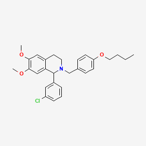 molecular formula C28H32ClNO3 B5164931 2-(4-butoxybenzyl)-1-(3-chlorophenyl)-6,7-dimethoxy-1,2,3,4-tetrahydroisoquinoline 