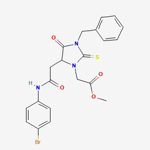 methyl (3-benzyl-5-{2-[(4-bromophenyl)amino]-2-oxoethyl}-4-oxo-2-thioxo-1-imidazolidinyl)acetate