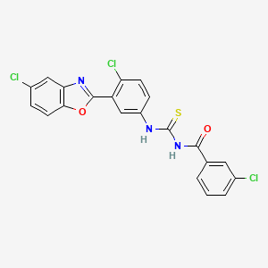 molecular formula C21H12Cl3N3O2S B5164981 3-chloro-N-({[4-chloro-3-(5-chloro-1,3-benzoxazol-2-yl)phenyl]amino}carbonothioyl)benzamide 