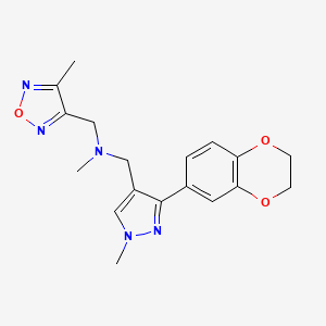 1-[3-(2,3-dihydro-1,4-benzodioxin-6-yl)-1-methyl-1H-pyrazol-4-yl]-N-methyl-N-[(4-methyl-1,2,5-oxadiazol-3-yl)methyl]methanamine