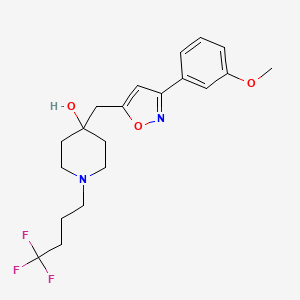 molecular formula C20H25F3N2O3 B5165030 4-{[3-(3-methoxyphenyl)-5-isoxazolyl]methyl}-1-(4,4,4-trifluorobutyl)-4-piperidinol 