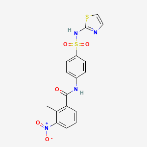 molecular formula C17H14N4O5S2 B5165036 2-methyl-3-nitro-N-{4-[(1,3-thiazol-2-ylamino)sulfonyl]phenyl}benzamide CAS No. 5566-19-8