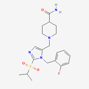 1-{[1-(2-fluorobenzyl)-2-(isopropylsulfonyl)-1H-imidazol-5-yl]methyl}-4-piperidinecarboxamide