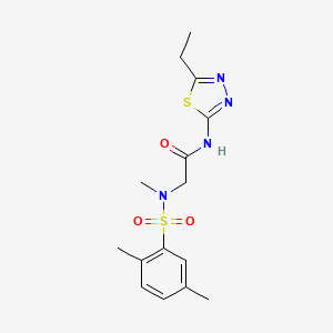 2-[(2,5-dimethylphenyl)sulfonyl-methylamino]-N-(5-ethyl-1,3,4-thiadiazol-2-yl)acetamide