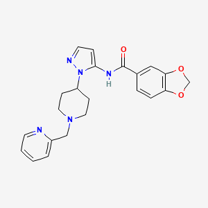 N-{1-[1-(2-pyridinylmethyl)-4-piperidinyl]-1H-pyrazol-5-yl}-1,3-benzodioxole-5-carboxamide