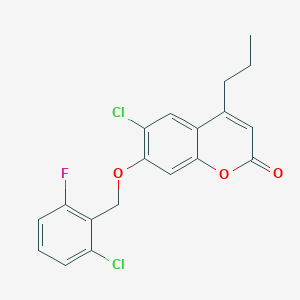 6-chloro-7-[(2-chloro-6-fluorobenzyl)oxy]-4-propyl-2H-chromen-2-one