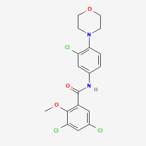 3,5-dichloro-N-[3-chloro-4-(4-morpholinyl)phenyl]-2-methoxybenzamide