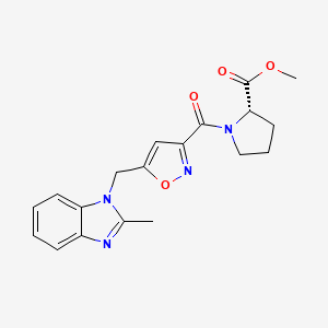 molecular formula C19H20N4O4 B5165161 methyl 1-({5-[(2-methyl-1H-benzimidazol-1-yl)methyl]-3-isoxazolyl}carbonyl)-L-prolinate 