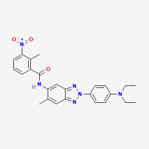 molecular formula C25H26N6O3 B5165214 N-{2-[4-(diethylamino)phenyl]-6-methyl-2H-1,2,3-benzotriazol-5-yl}-2-methyl-3-nitrobenzamide 