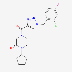 4-{[1-(2-chloro-4-fluorobenzyl)-1H-1,2,3-triazol-4-yl]carbonyl}-1-cyclopentyl-2-piperazinone