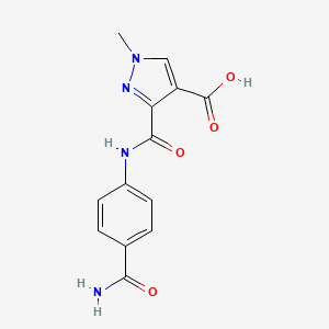 molecular formula C13H12N4O4 B5165260 3-({[4-(aminocarbonyl)phenyl]amino}carbonyl)-1-methyl-1H-pyrazole-4-carboxylic acid 