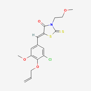 (5Z)-5-[3-chloro-5-methoxy-4-(prop-2-en-1-yloxy)benzylidene]-3-(2-methoxyethyl)-2-thioxo-1,3-thiazolidin-4-one