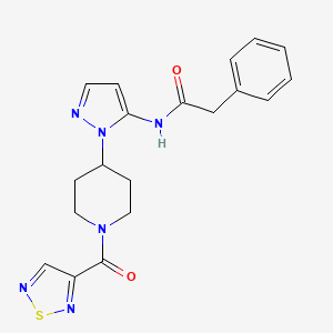 molecular formula C19H20N6O2S B5165304 2-phenyl-N-{1-[1-(1,2,5-thiadiazol-3-ylcarbonyl)-4-piperidinyl]-1H-pyrazol-5-yl}acetamide 