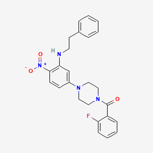 5-[4-(2-FLUOROBENZOYL)PIPERAZIN-1-YL]-2-NITRO-N-(2-PHENYLETHYL)ANILINE