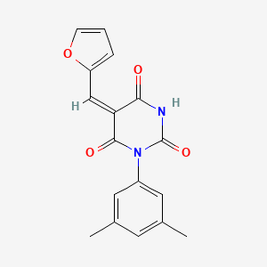 1-(3,5-dimethylphenyl)-5-(2-furylmethylene)-2,4,6(1H,3H,5H)-pyrimidinetrione